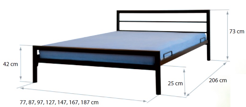 Łóżko INGA II metalowe Łóżko INGA II metalowe